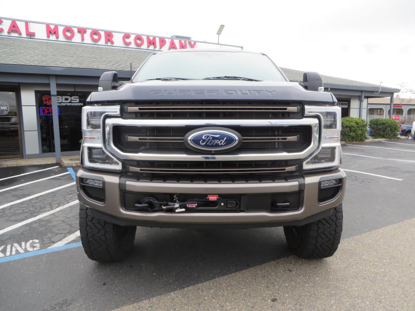 2021 BLUE /BROWN Ford F-250 SD King Ranch Pickup 4D 6 3/4 ft (1FT8W2BT5ME) with an V8, Turbo Diesel, 6.7 Liter engine, Automatic, 10-Spd transmission, located at 2630 Grass Valley Highway, Auburn, CA, 95603, (530) 508-5100, 38.937893, -121.095482 - Beautiful King Ranch sitting on a Carli Pintop suspension system, 37" Nitto Recon Grappler tires, XD wheels, Retrax bedcover, window tint, and a Factory Warn Winch. - Photo#1